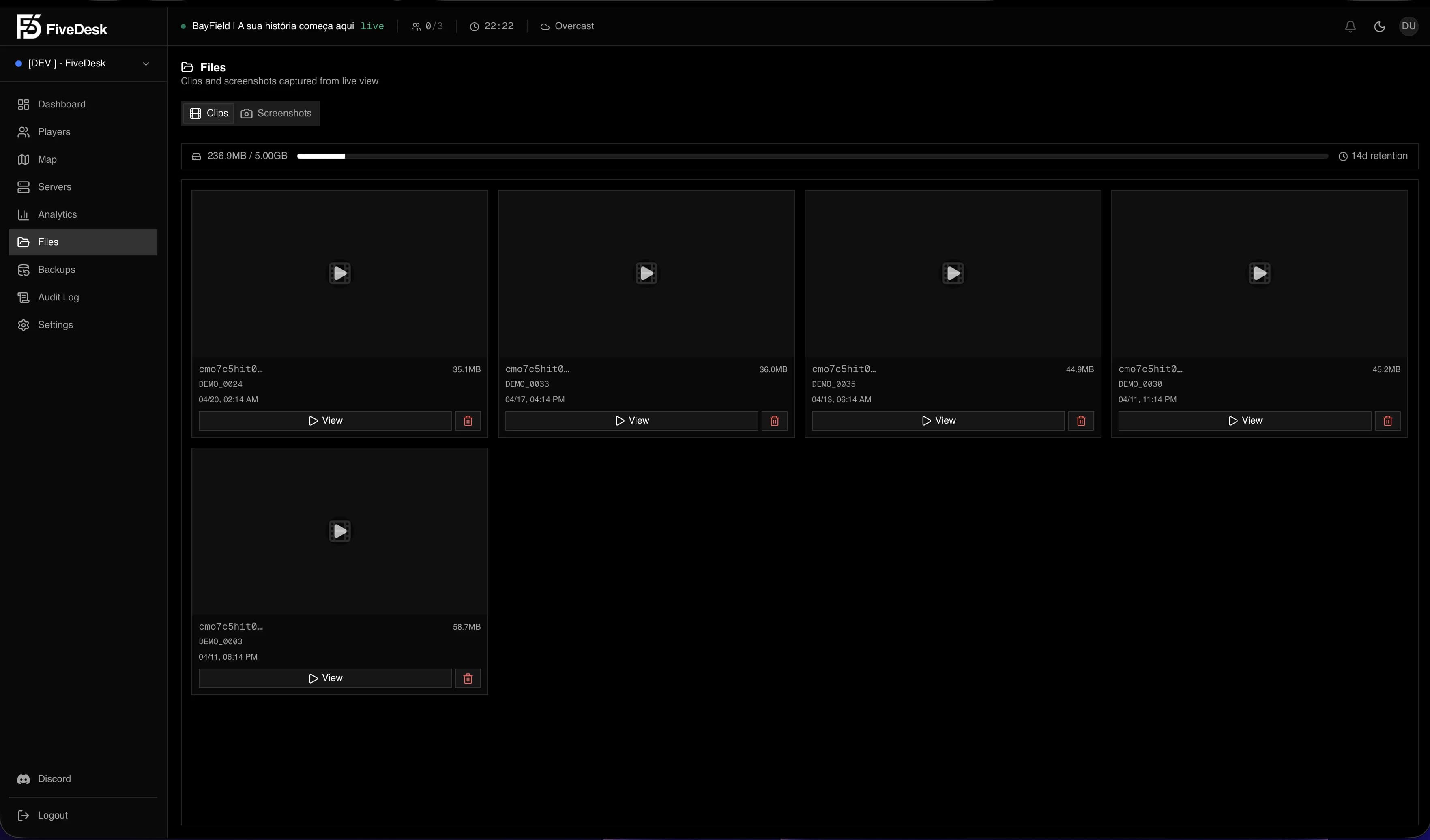 Clips and screenshots, organized.